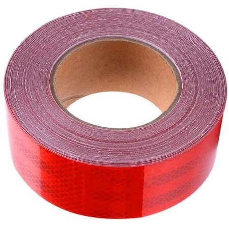 ABRAMS 2" in x 75' ft Diamond Trailer Truck Conspicuity DOT Class 2 Reflective Safety Tape - Red DOTC2 2 x 75-R